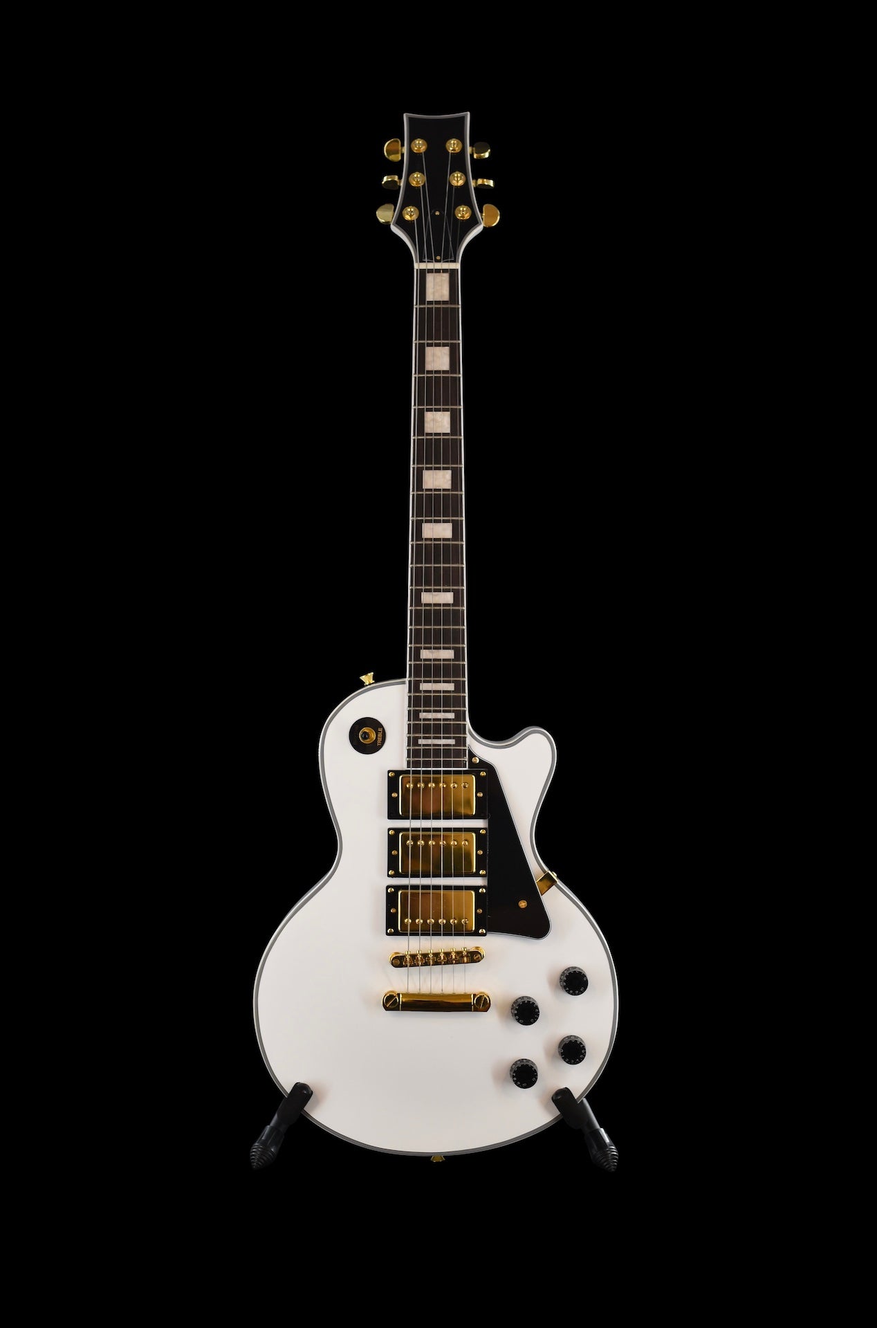 Single Cut 3 Pickup White/Gold
