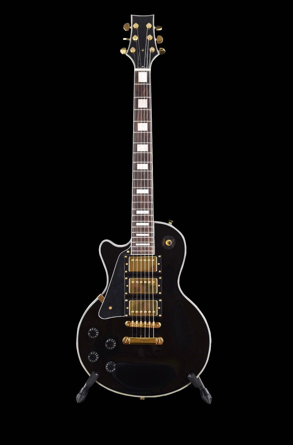 Single Cut 3 Pickup Black/Gold Left Handed